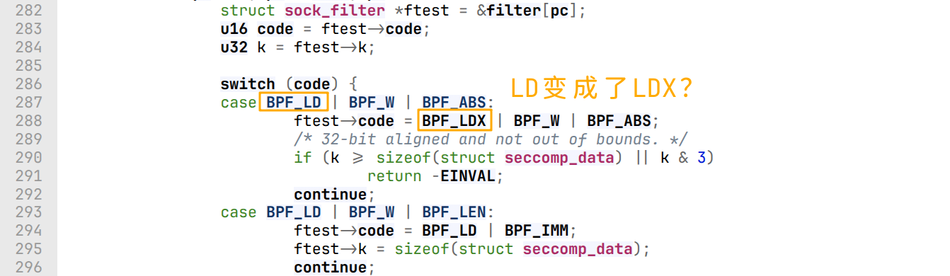 内核加载seccomp：syscall_nr赋给了X寄存器？