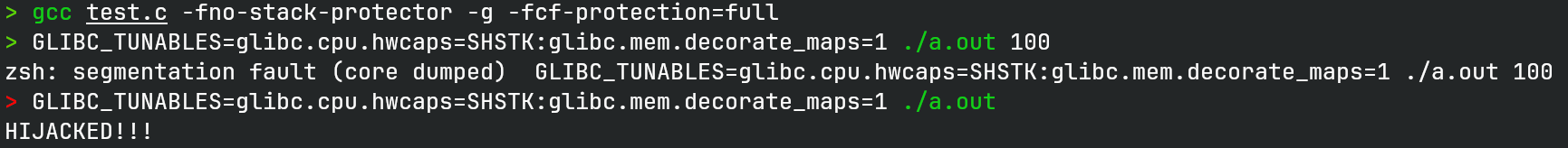 把 ROP 全都防出去：启用阴影栈