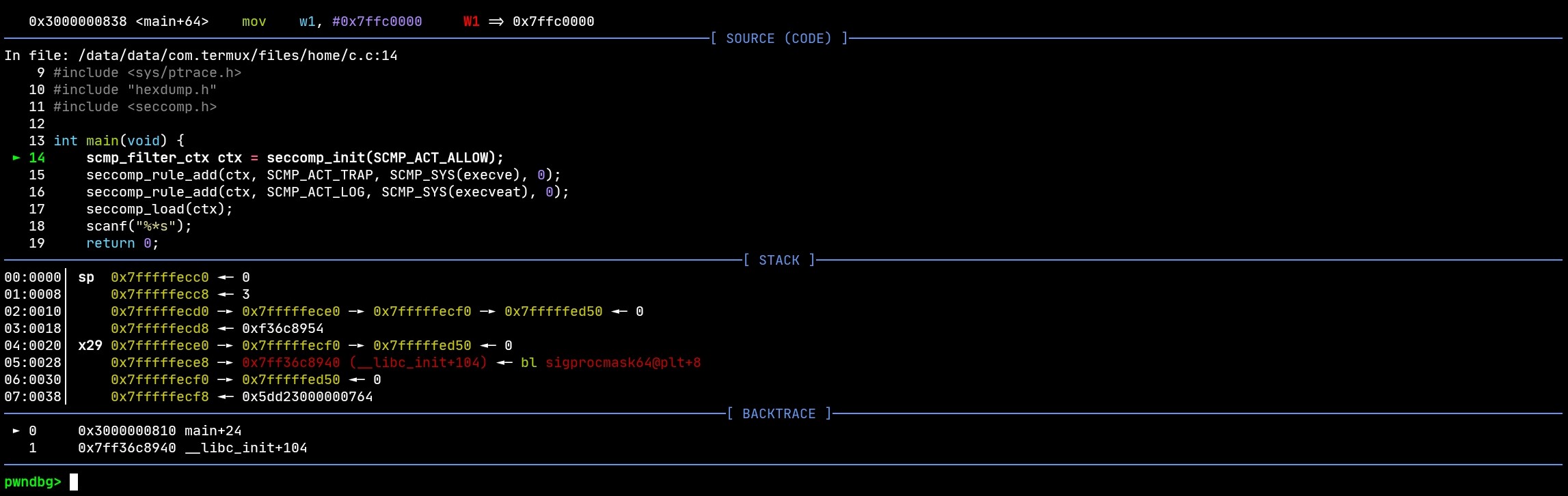 在termux上运行pwndbg